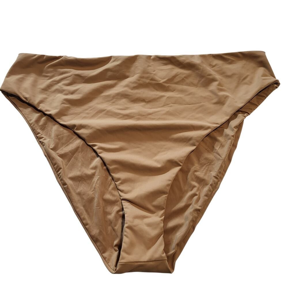NEW SKIMS Plus Size 4X Ochre Swim Bikini Bottom Mid Rise High Cut Recycled Nylon